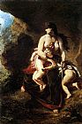 Eugene Delacroix Canvas Paintings - Medea about to Kill her Children
